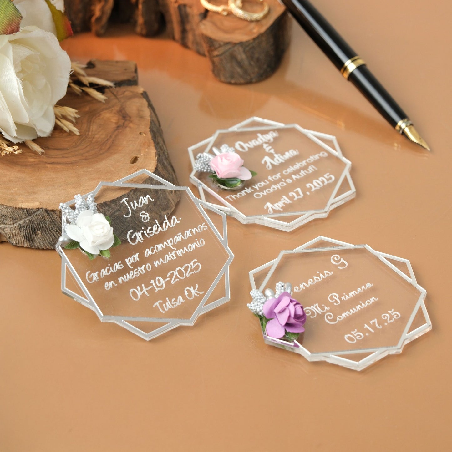 Hexagon Save the Date Magnet & Personalized Invitations Magnet (Pack of 20-300)