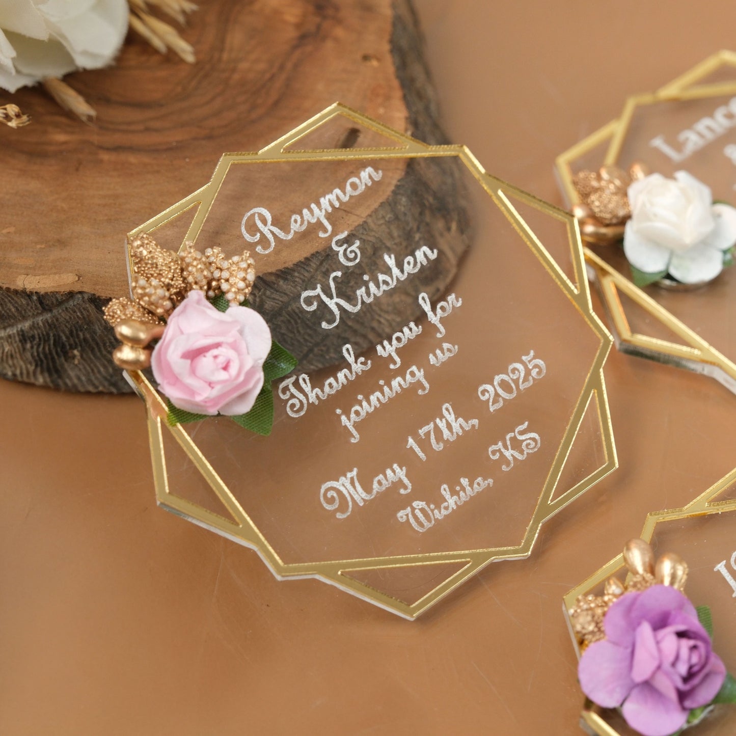 Hexagon Save the Date Magnet & Personalized Invitations Magnet (Pack of 20-300)